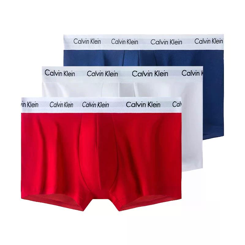 

Трусы 3 шт Low Rise Trunks Calvin Klein, I03 красный белый синий
