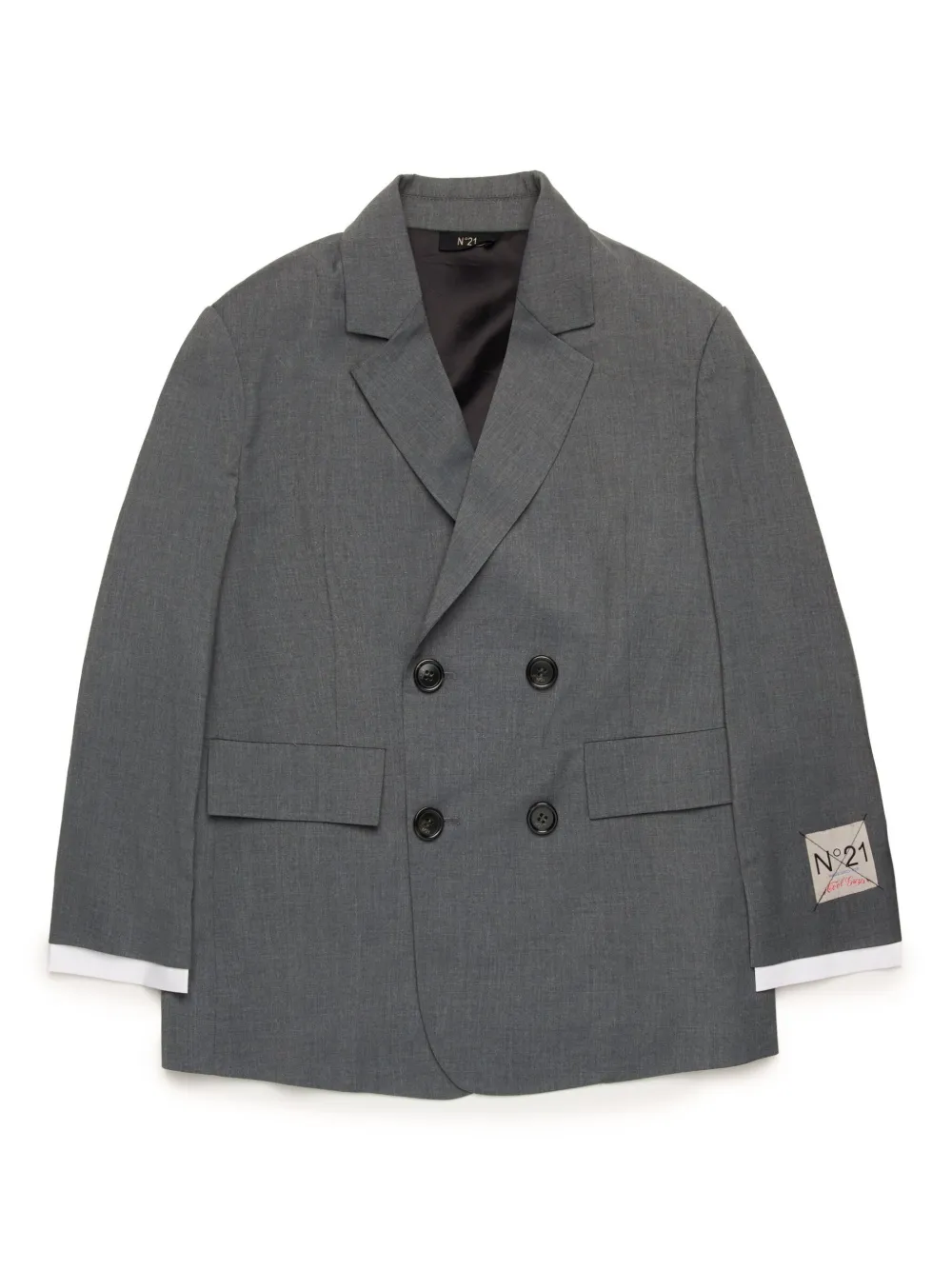

Двубортный блейзер Nº21 Kids, серый