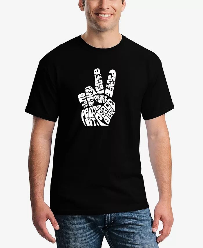 

Футболка мужская Word Art Peace Out LA Pop Art, черный