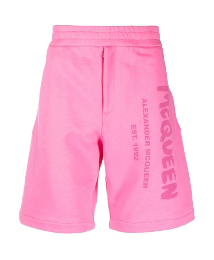 

Хлопковые шорты с логотипом Alexander Mcqueen, розовый