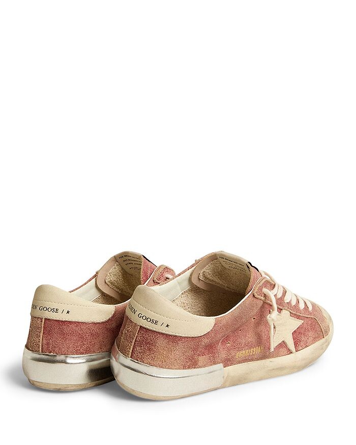 Мужские кроссовки Golden Goose Super-Star на шнуровке, розовый — фото 3