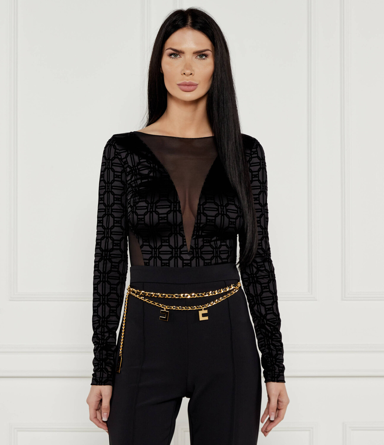 

Боди Elisabetta Franchi Slim Fit, черный