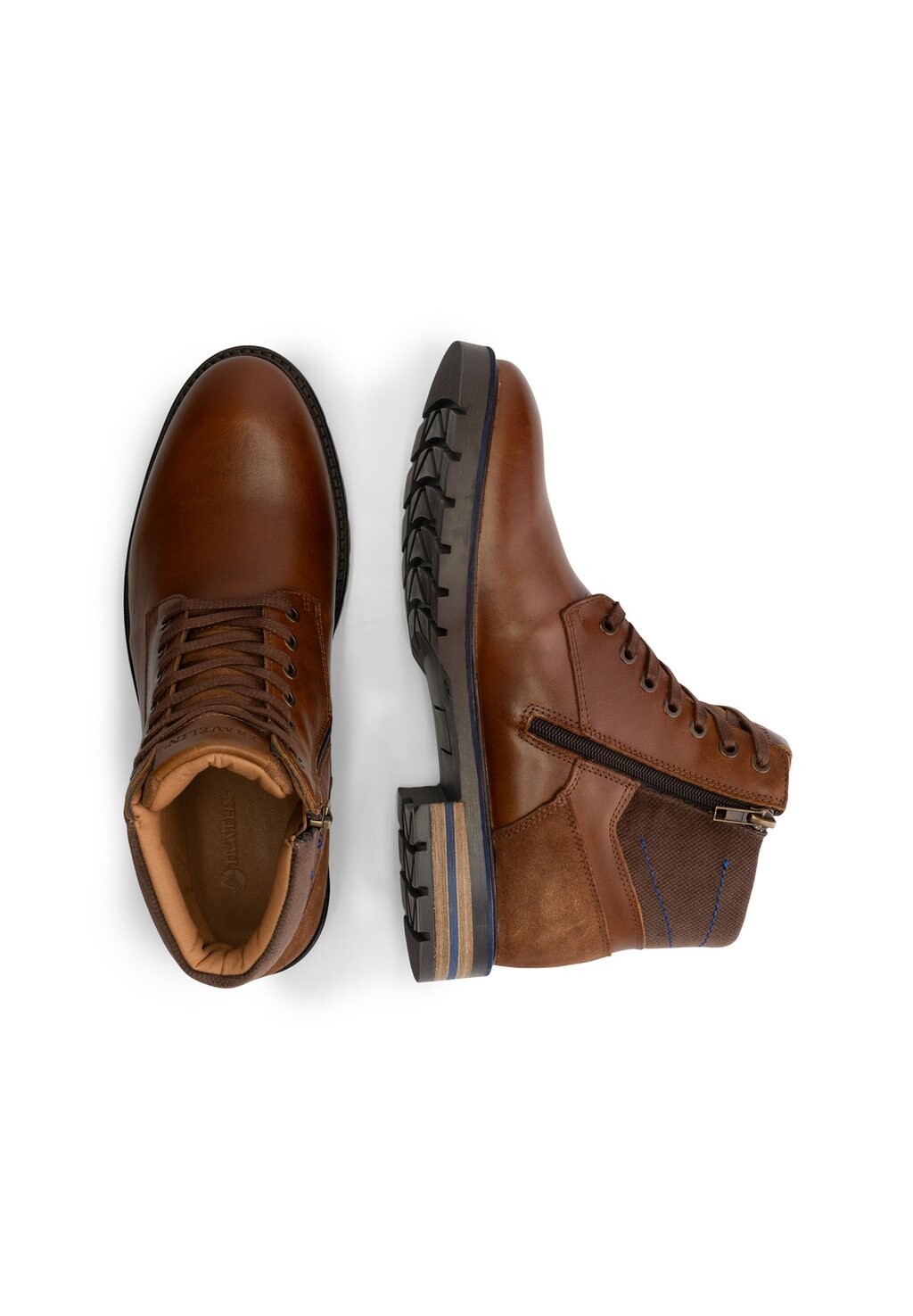 

Ботильоны на шнуровке HARRINGTON Travelin, цвет Cognac