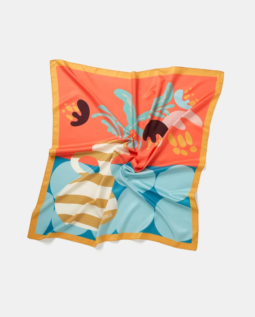 

Платок с принтом кувшин Jo & Mr. Joe, оранжевый