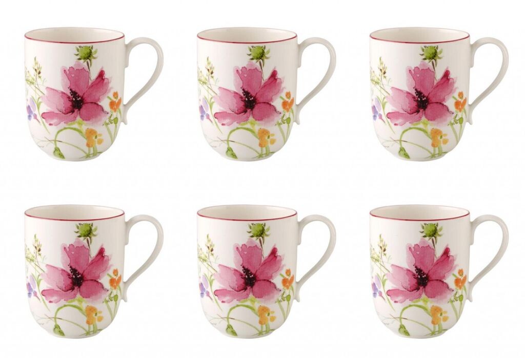 

Villeroy & Boch Mariefleur Базовый набор из 6 чашек овального фарфора для латте макиато, белый