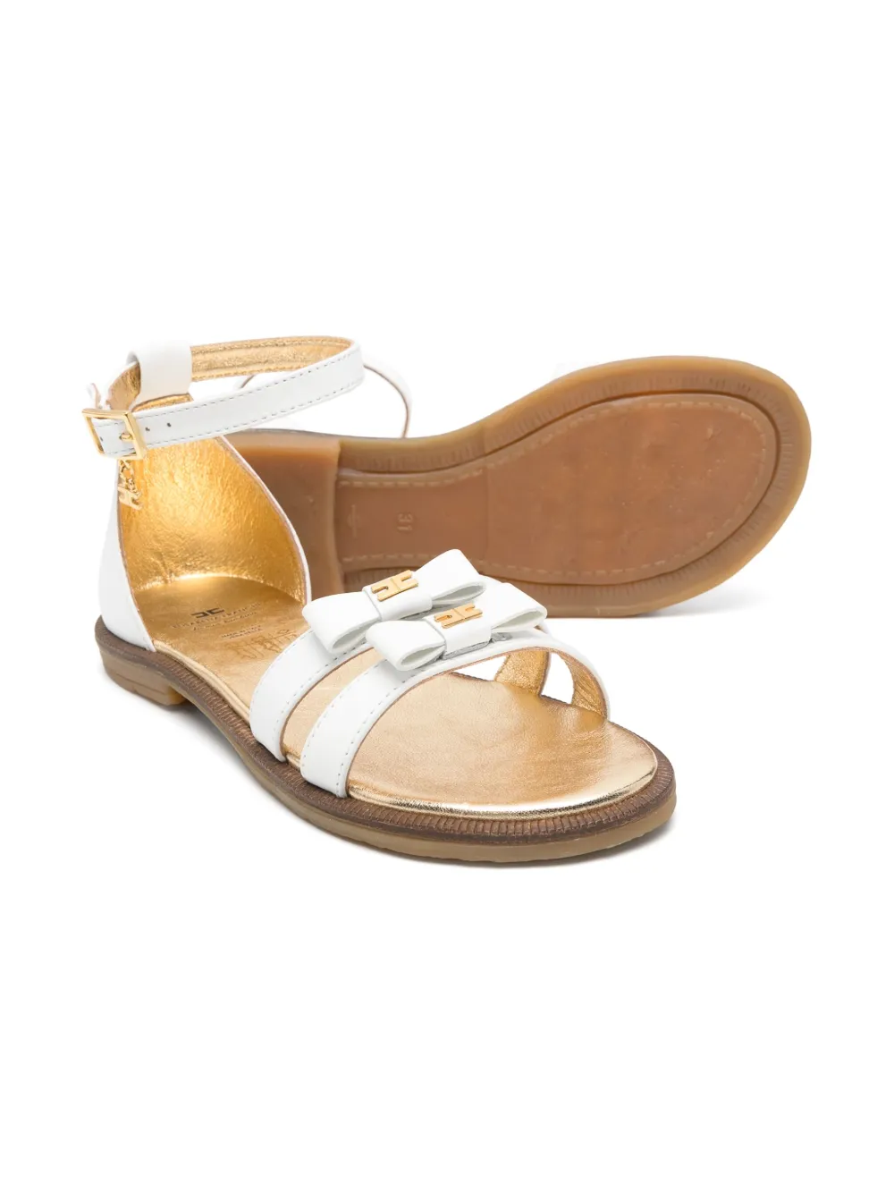 Кожаные сандалии Elisabetta Franchi La Mia Bambina, белый — фото 2