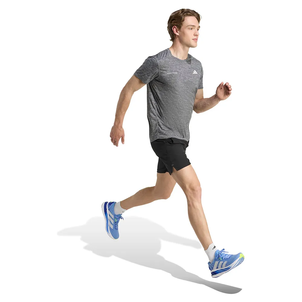 Футболка с коротким рукавом спортивная adidas Own The Run Melange, серый — фото 3