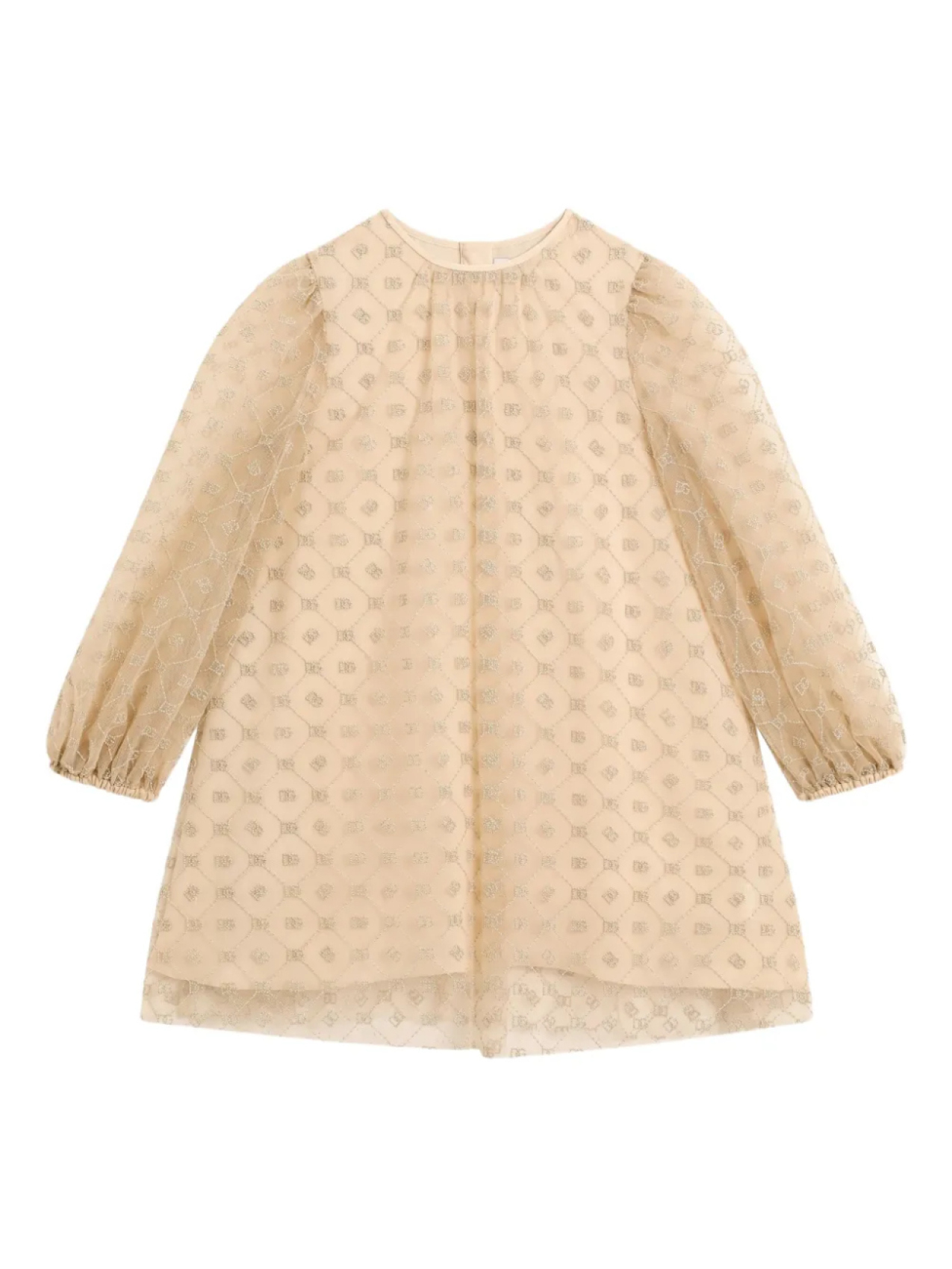 

Dolce & Gabbana Kids платье из тюля с длинными рукавами и вышивкой, нейтральный