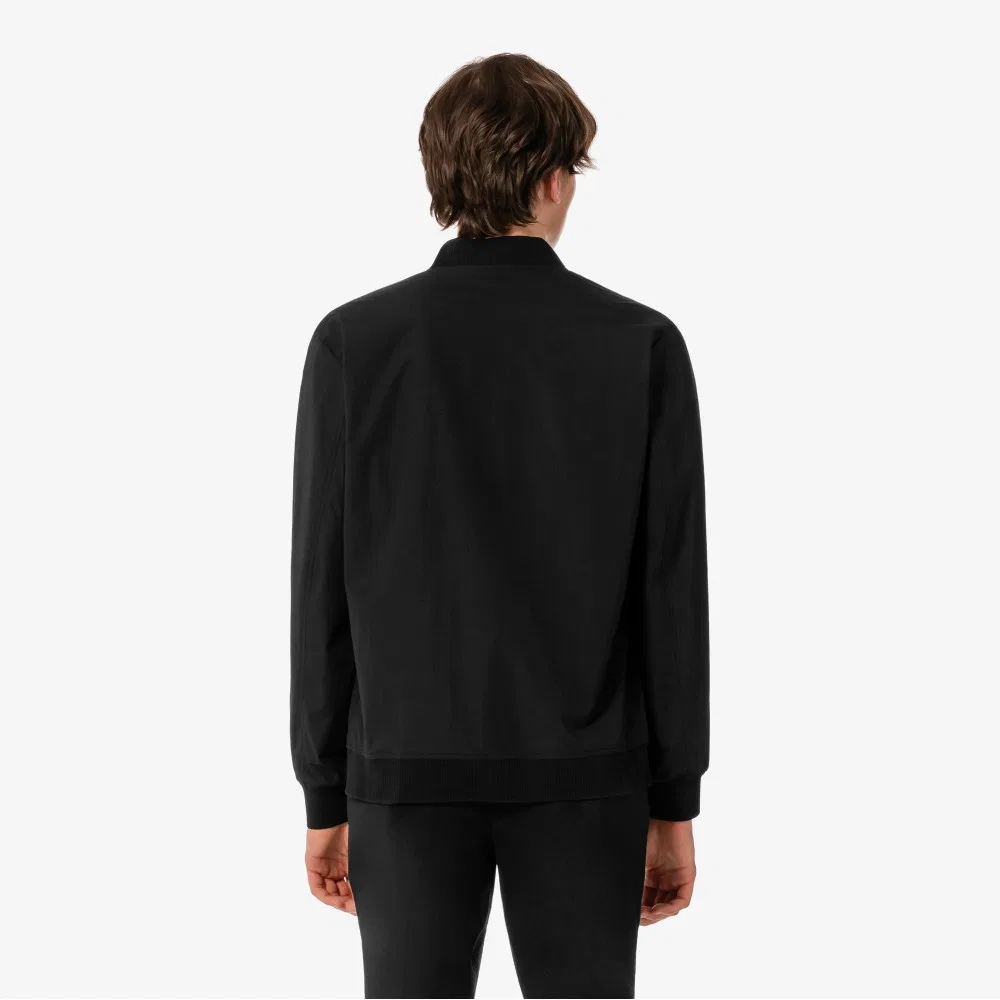 Мужская летняя куртка-бомбер Lacoste чёрная — фото 3