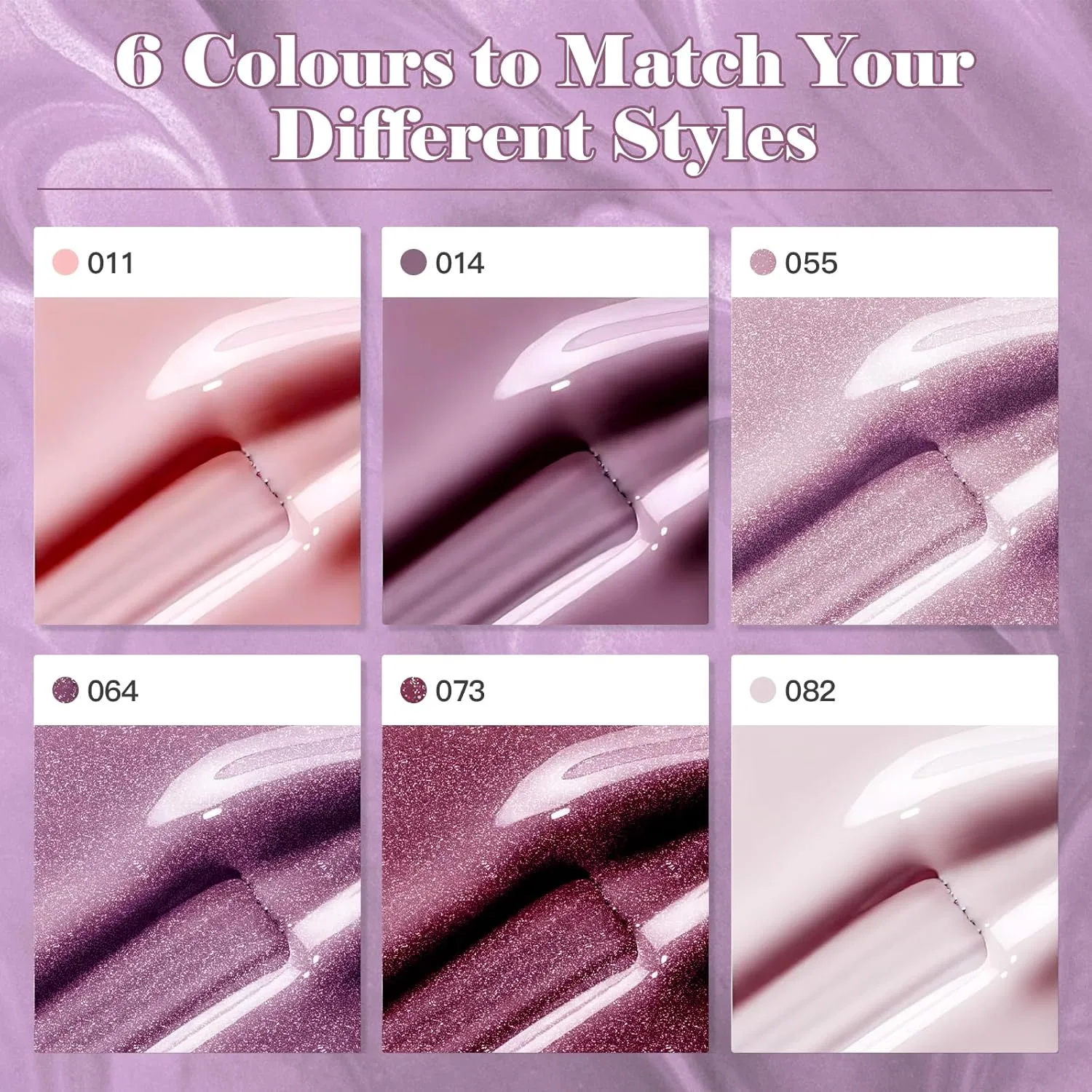 Набор УФ-гель-лаков Madenia Taro Purple, 6 цветов Madenia, Taro Purple — фото 3