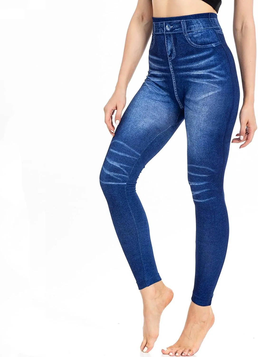 Джинсы скинни High Waisted Stretch Skinny, синие — фото 3