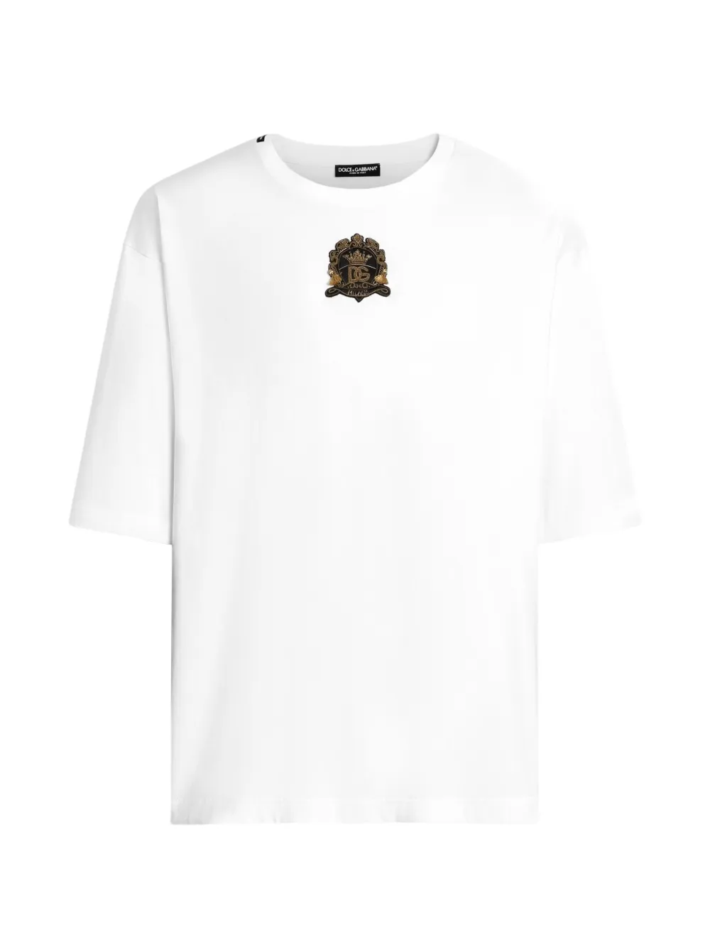 

Футболка с геральдическим нашивкой Dolce & Gabbana, белый