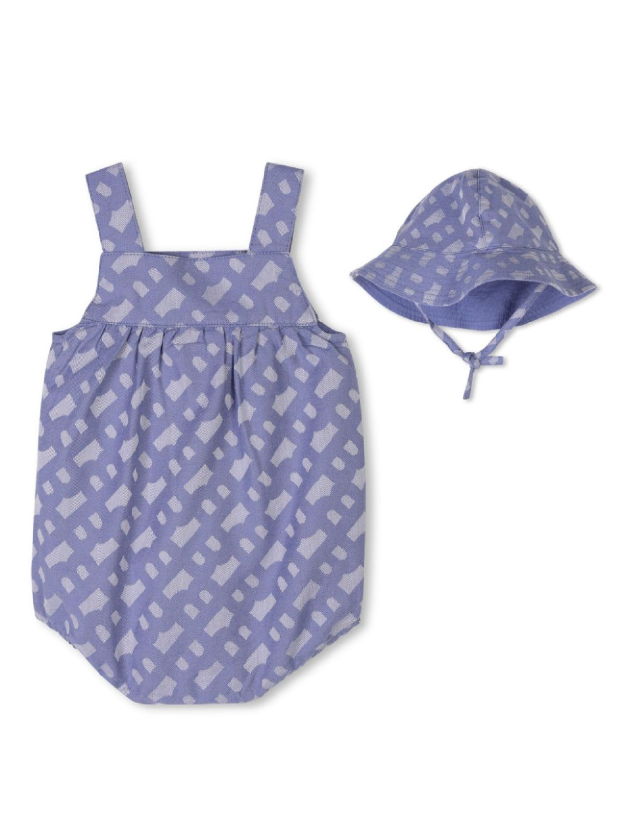 BOSS Kidswear жаккардовый комплект из шапки и блумеров, синий — фото 2