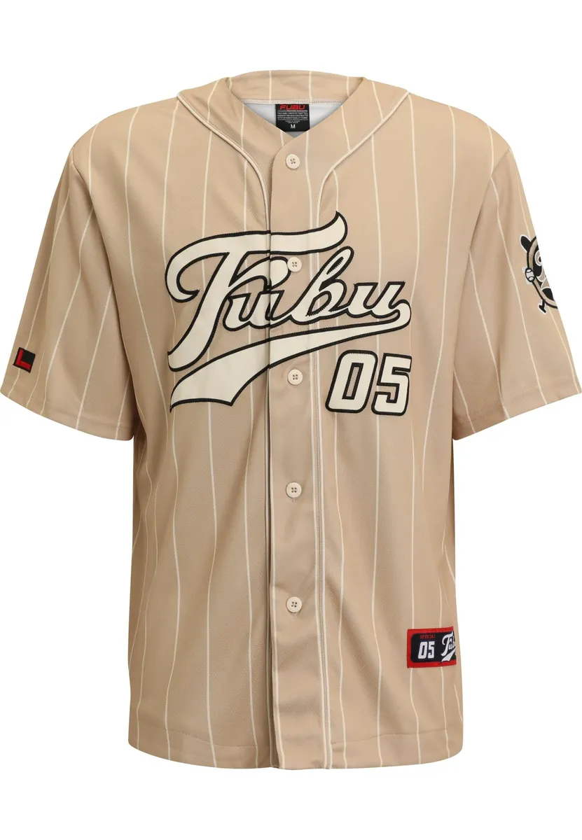 

Рубашка Fubu с длинными рукавами " Fubu Men's FM232-003-2 FUBU Varsity Pinstripe Baseball Jersey" (1 шт.), цвет Sand/Cream