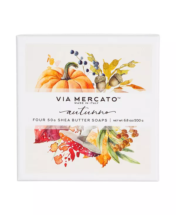 Подарочный набор Via Mercato, набор мыла 50 г, 4 предмета European Soaps, autunno collection