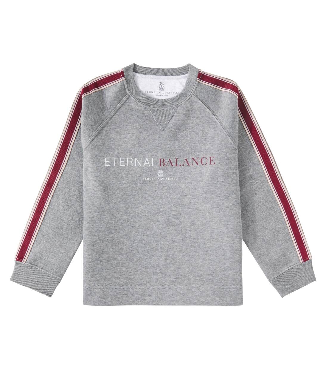 

Толстовка из хлопковой смеси с принтом Brunello Cucinelli Kids, цвет dark grey