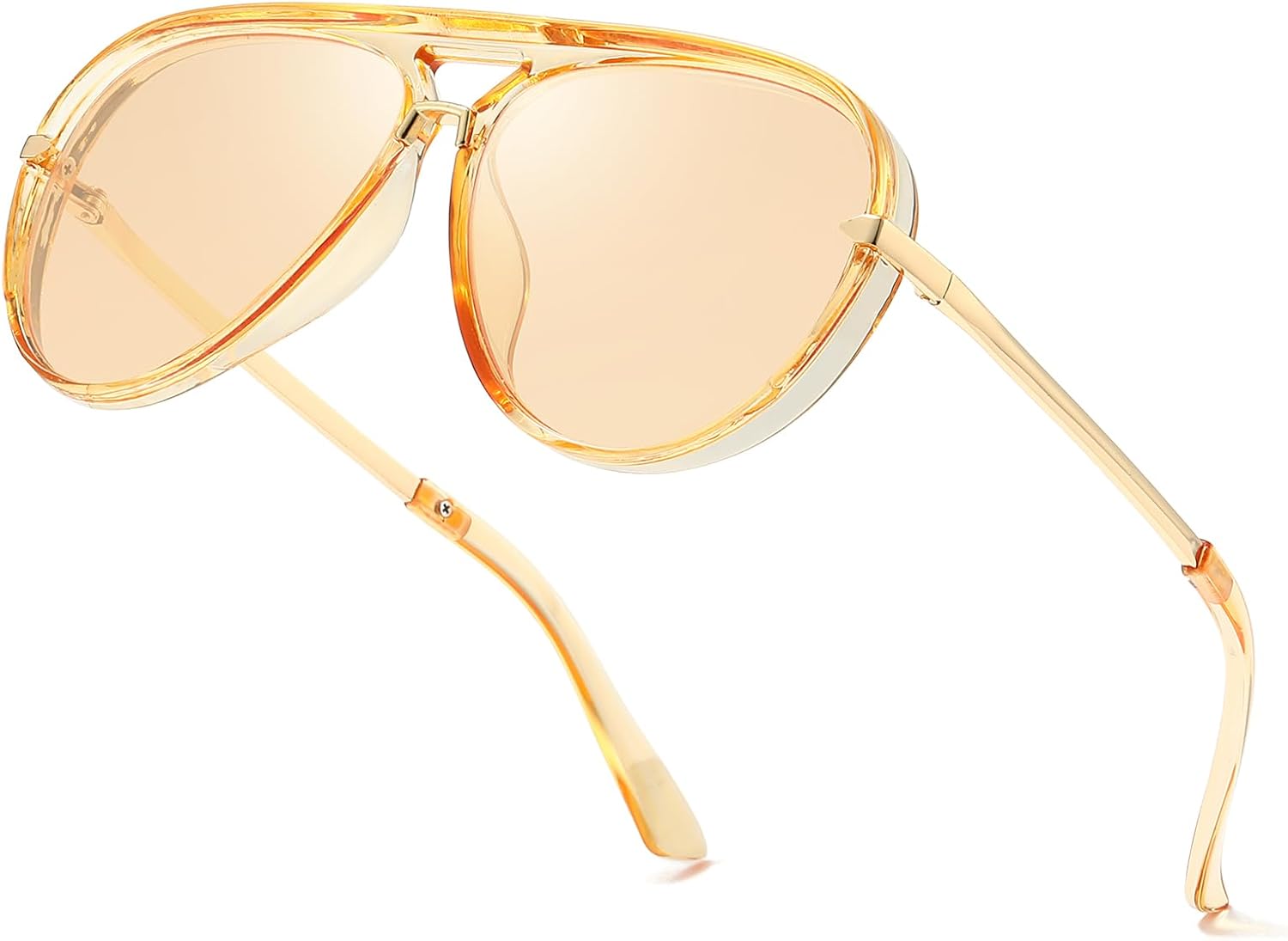 

Солнцезащитные очки Chicid Aviator для женщин и мужчин, классическая оправа с защитой от УФ-излучения UV400, не спутываются, стильные солнцезащитные очки, A03 Clear Brown/Clear Brown