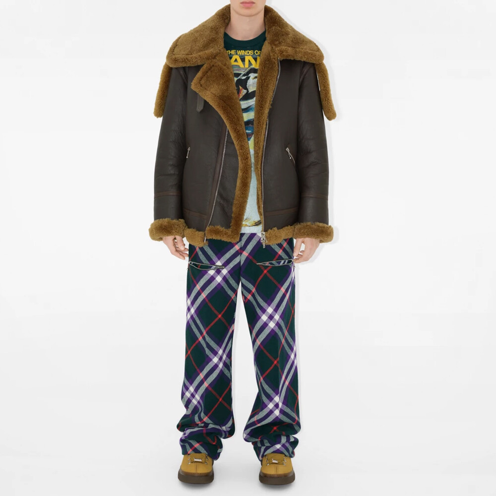 Куртка мужская Burberry, кожаная, темно-коричневый — фото 2