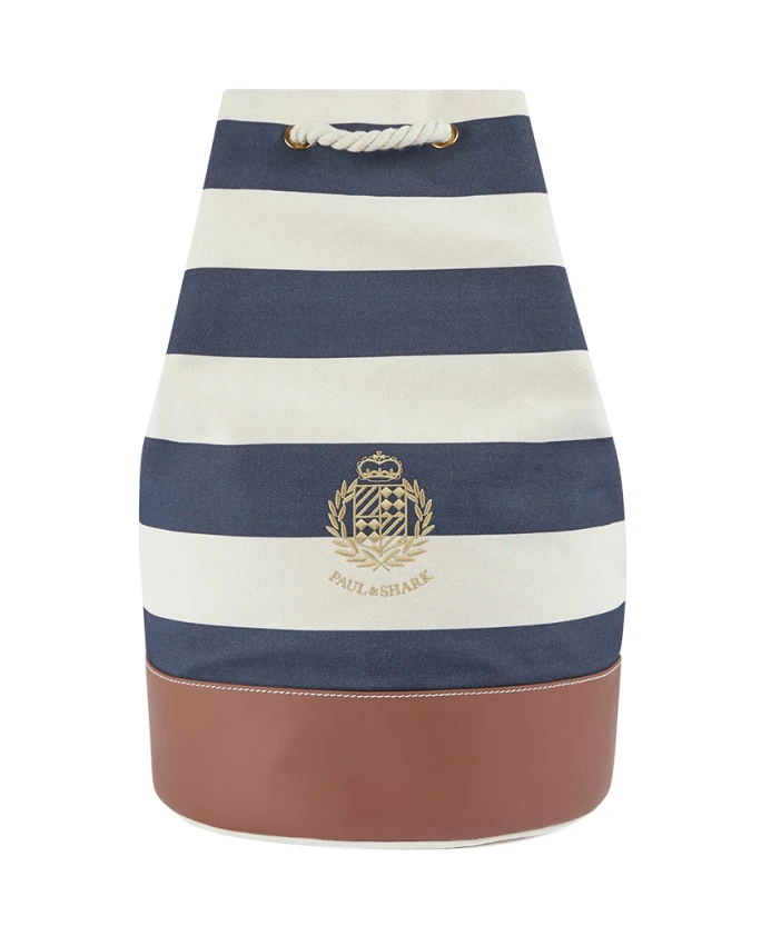 

Сумка-Даффл из геральдической вышитой полосатой парусины. Paul & Shark, мультиколор