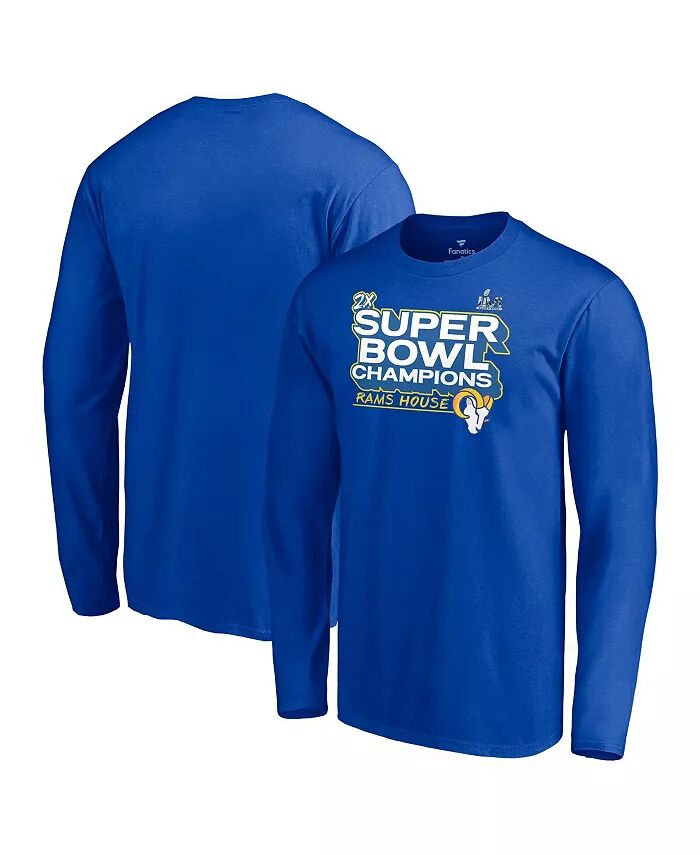 

Футболка мужская Royal Los Angeles Rams Super Bowl LVI Champions Big Tall Parade с длинным рукавом Fanatics