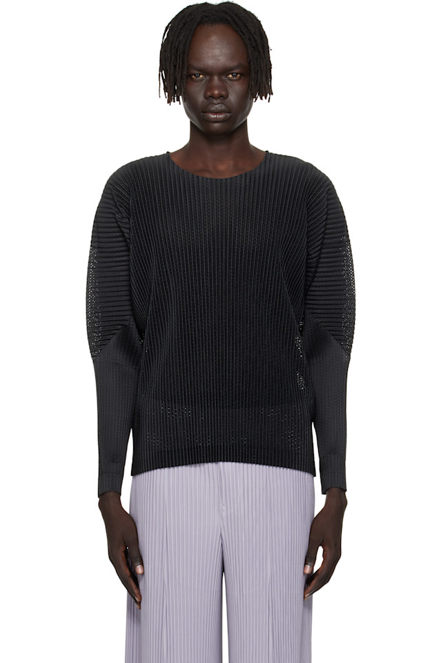 

Легкая сетчатая футболка Homme Plissé Issey Miyake, черный