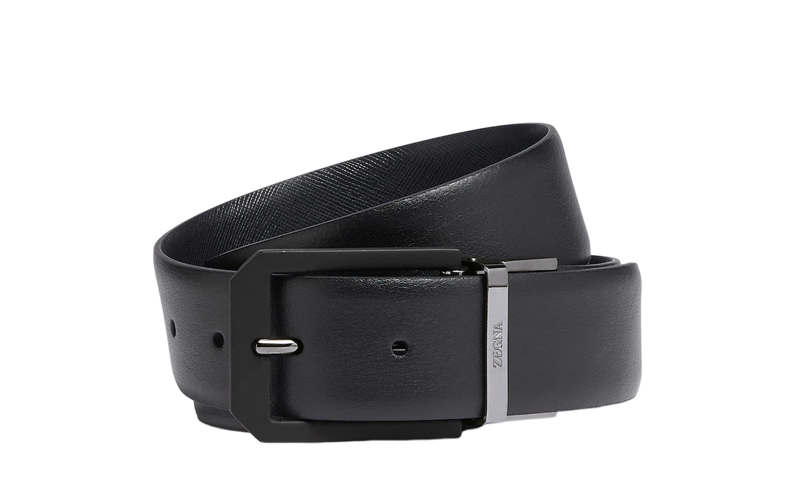 

Кожаный ремень мужской черный Ermenegildo Zegna