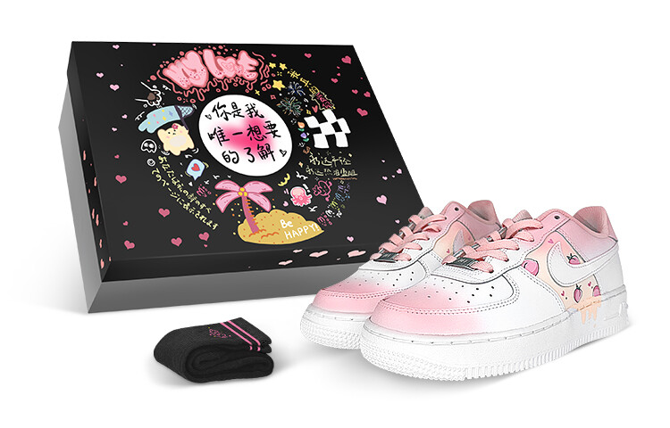 

Кроссовки Nike Air Force 1 Skateboard Shoes Men Low-Top White Pink