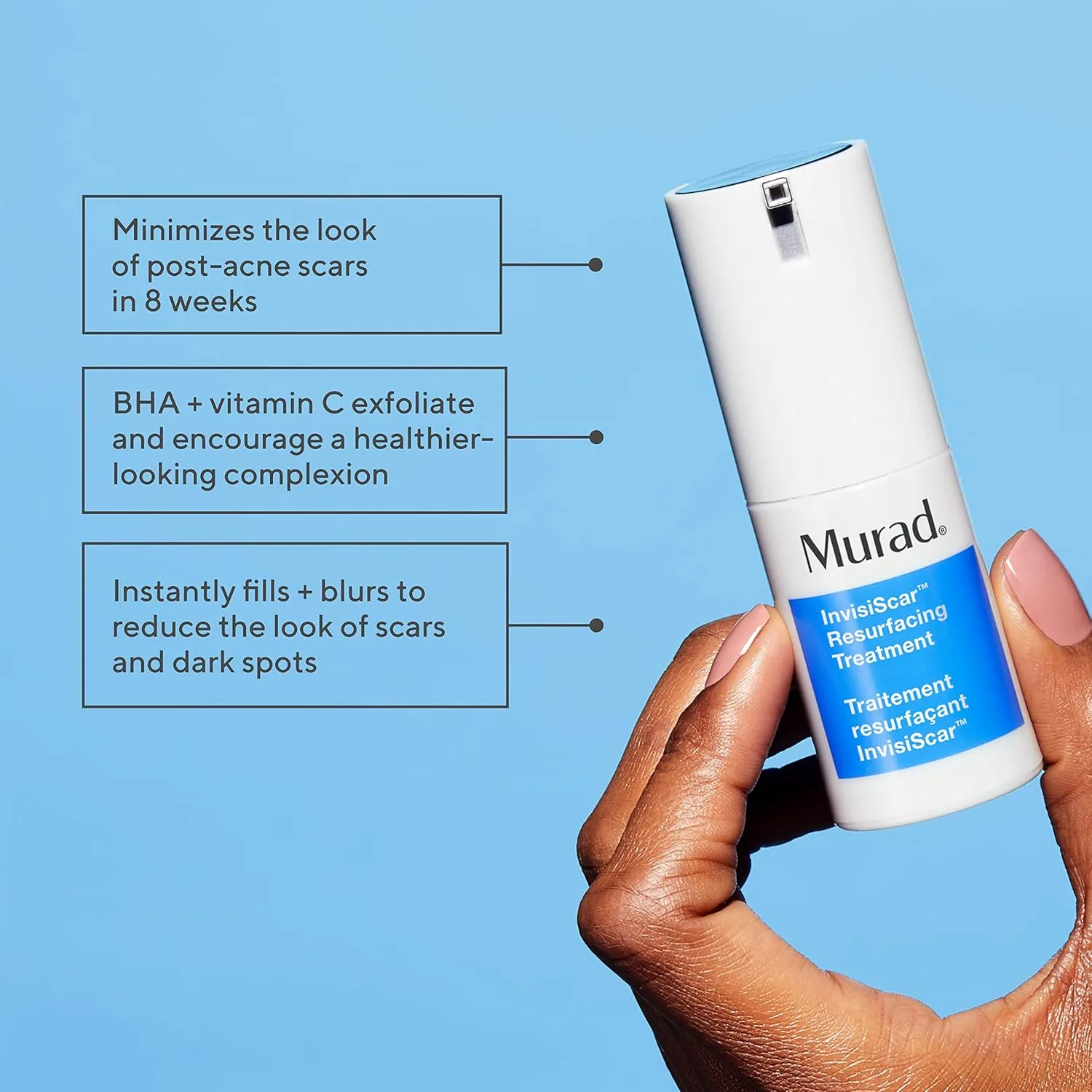 Murad Target Breakouts + Scars (набор из 3 предметов) - маска для лица с серой от акне, средство для точечного лечения акне, Invisiscar Resurfacing Treatment — фото 4