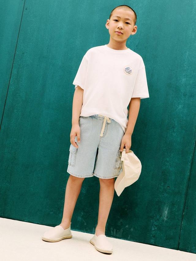 

Детские карго-шорты Tommy с завязками Mango, Open Blue