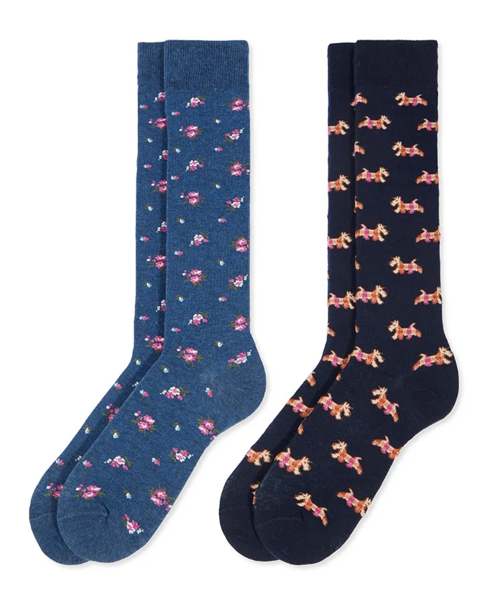 

Женские высокие носки с узором, многопак Soxland, синий