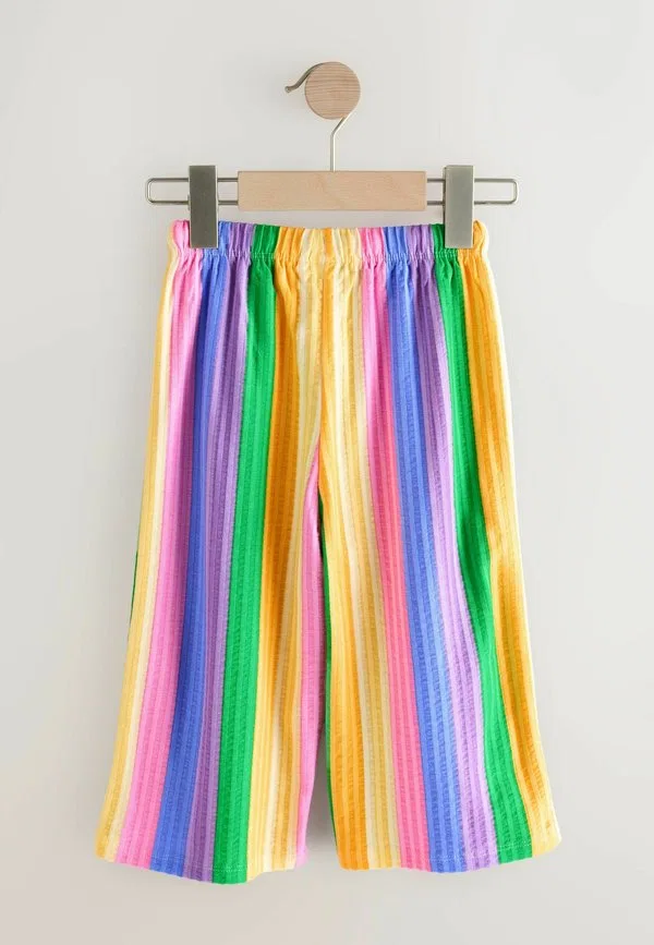 Брюки прямого кроя с широкими штанинами Next, Pink Rainbow Stripe — фото 4