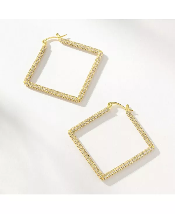 

Серьги-Кольца с кубическим цирконием 14 карат, женские, 2.0 Uncommon James, gold