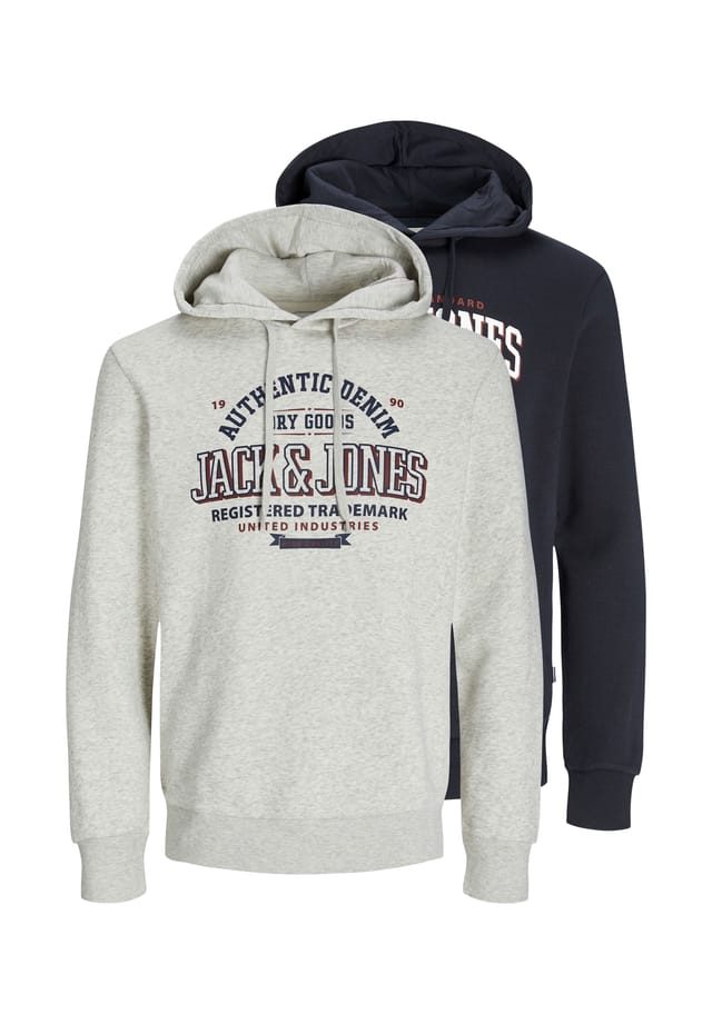 

Толстовка с капюшоном и логотипом двойная упаковка Jack & Jones, мультиколор