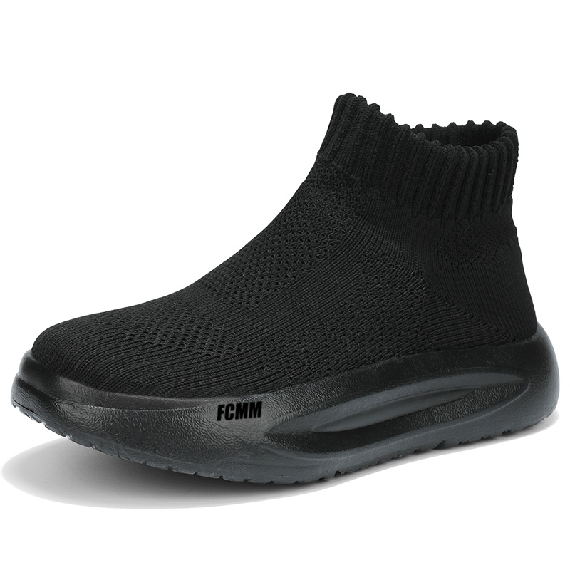 

Износостойкие дышащие высокие повседневные кроссовки для детей FCMM, черный
