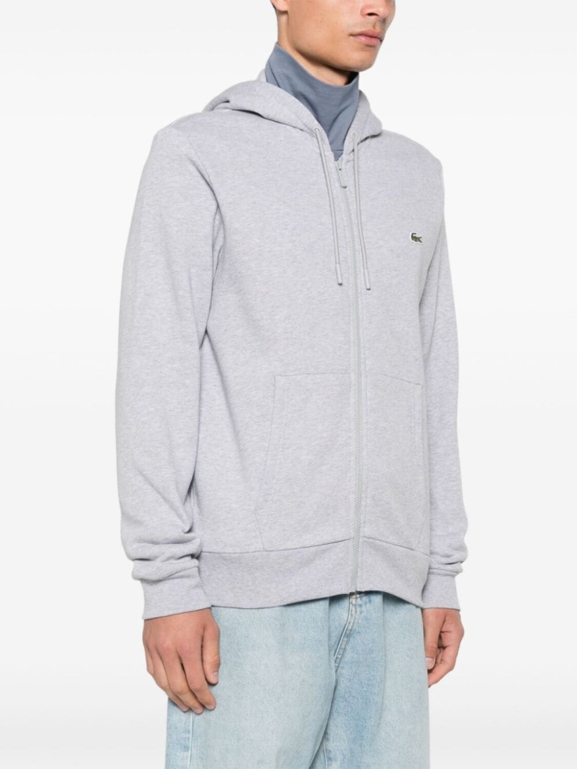 Толстовка с капюшоном и нашивкой-логотипом Lacoste, серый — фото 3