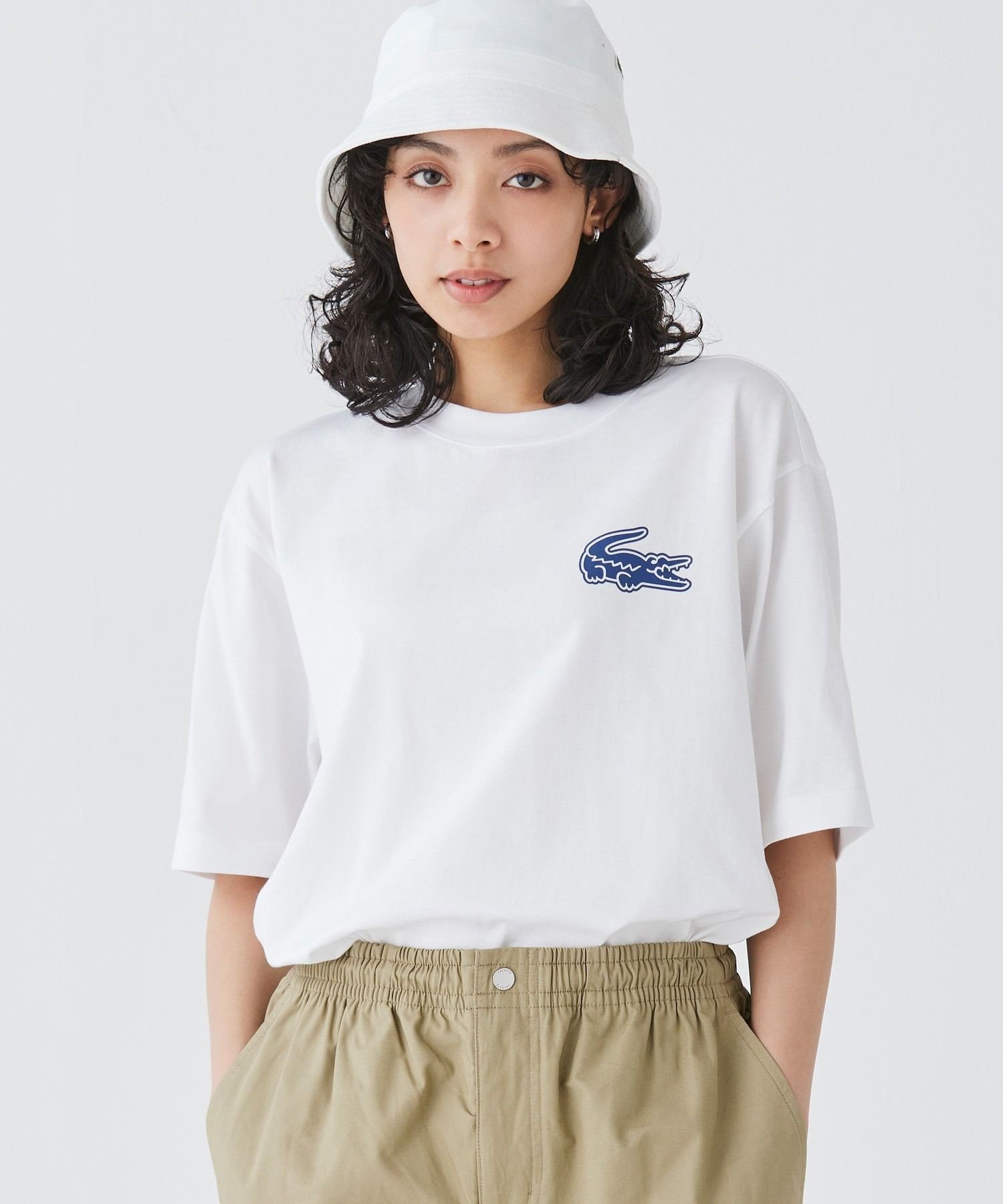 Футболка LACOSTE с увеличенным принтом на спине, White — фото 4