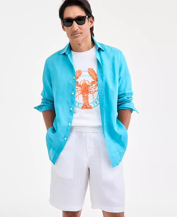 

Мужская рубашка из 100% льна Club Room, синий