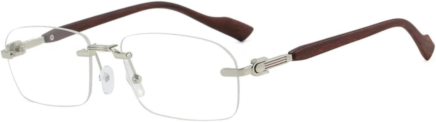 

Винтажные солнцезащитные очки без оправы для женщин и мужчин, роскошные, в стиле панк, с металлическими заклепками и зернистой текстурой дужек, защита от УФ-излучения UV400 TKKTLLT, Silver