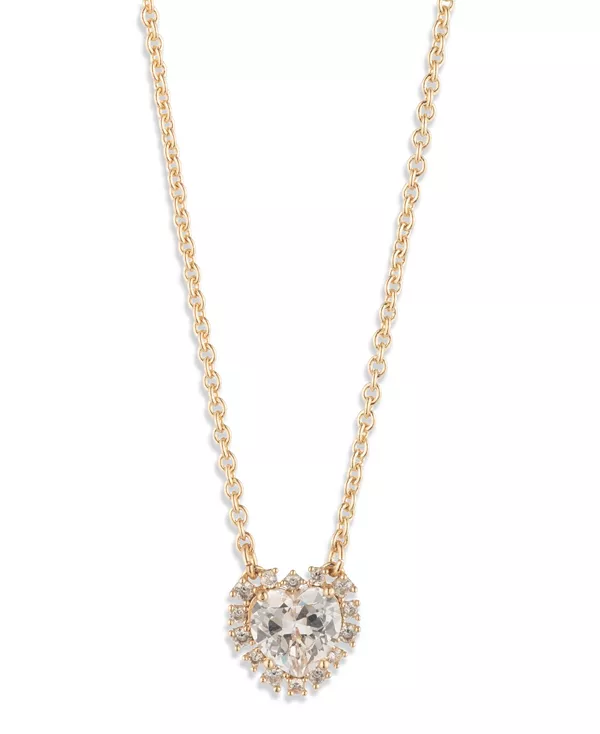 

Ожерелье с подвеской в виде сердца из кубического циркония золотистого оттенка Marchesa, gold