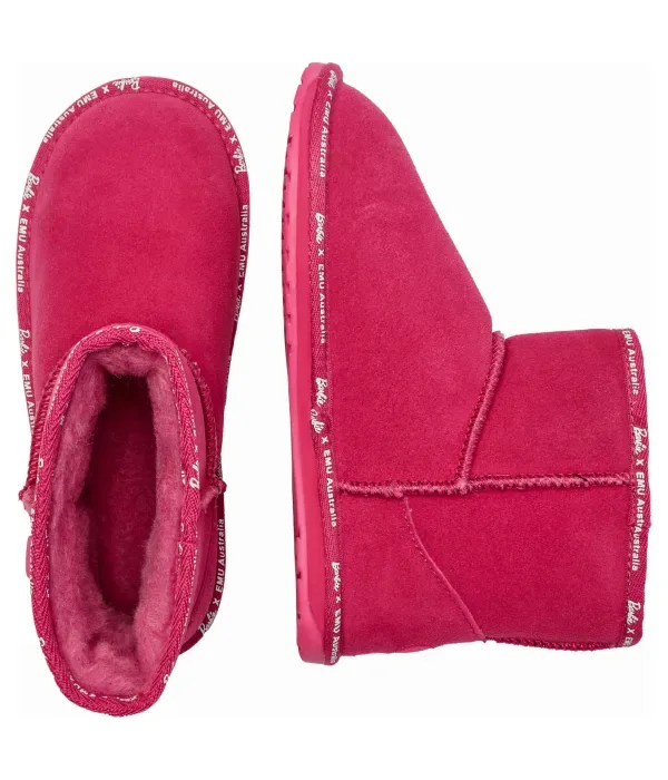 Миниатюрные кожаные зимние сапоги Barbie Wallaby Emu Australia, розовый — фото 4
