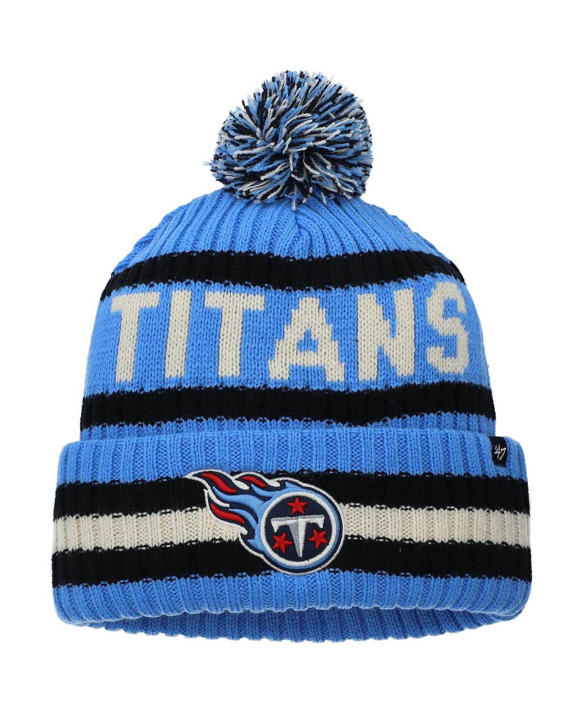 

Мужская голубая вязаная шапка с манжетами и помпоном Tennessee Titans Bering '47 '47 Brand