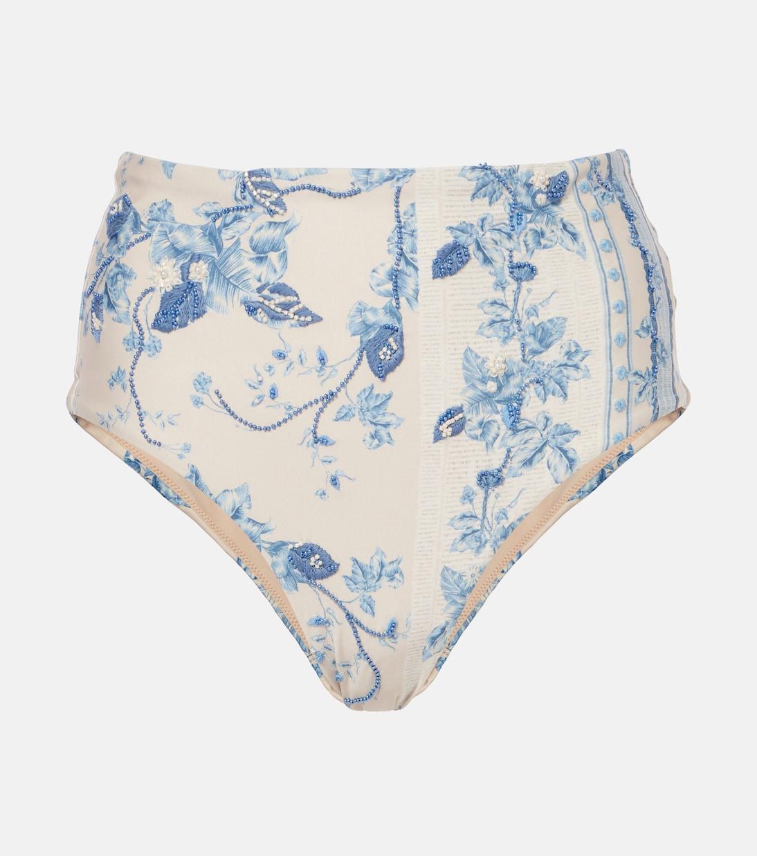 

Плавки бикини с пурпурным цветочным принтом Agua by Agua Bendita, Bougainvillea