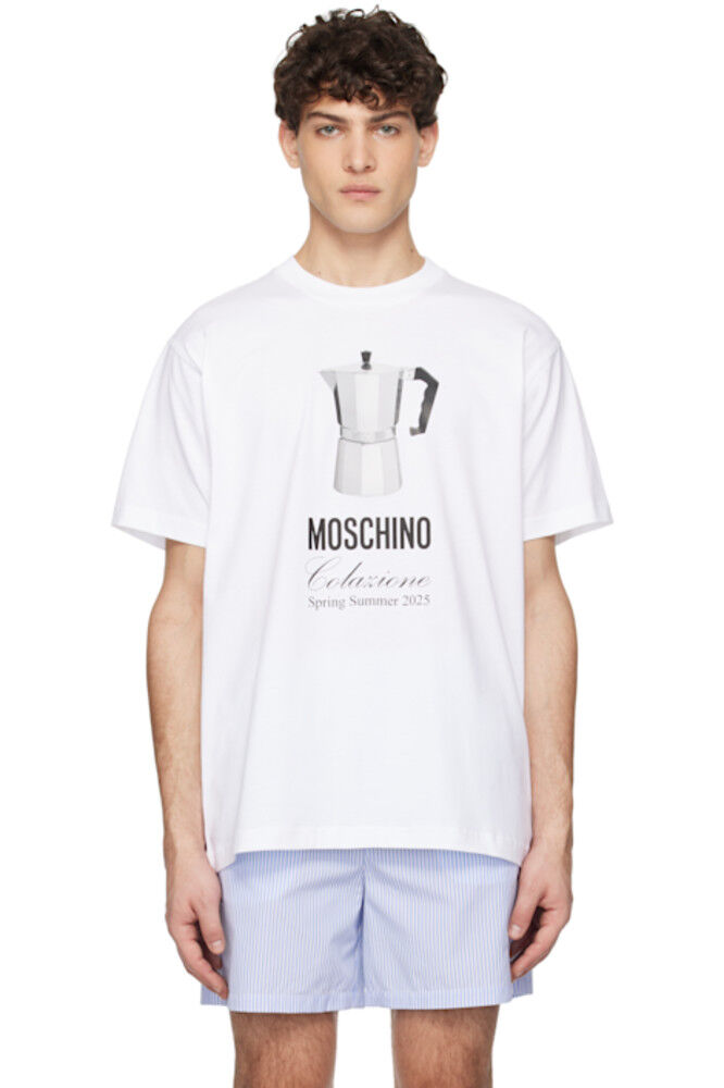 

Белая футболка для завтрака «Moschino»