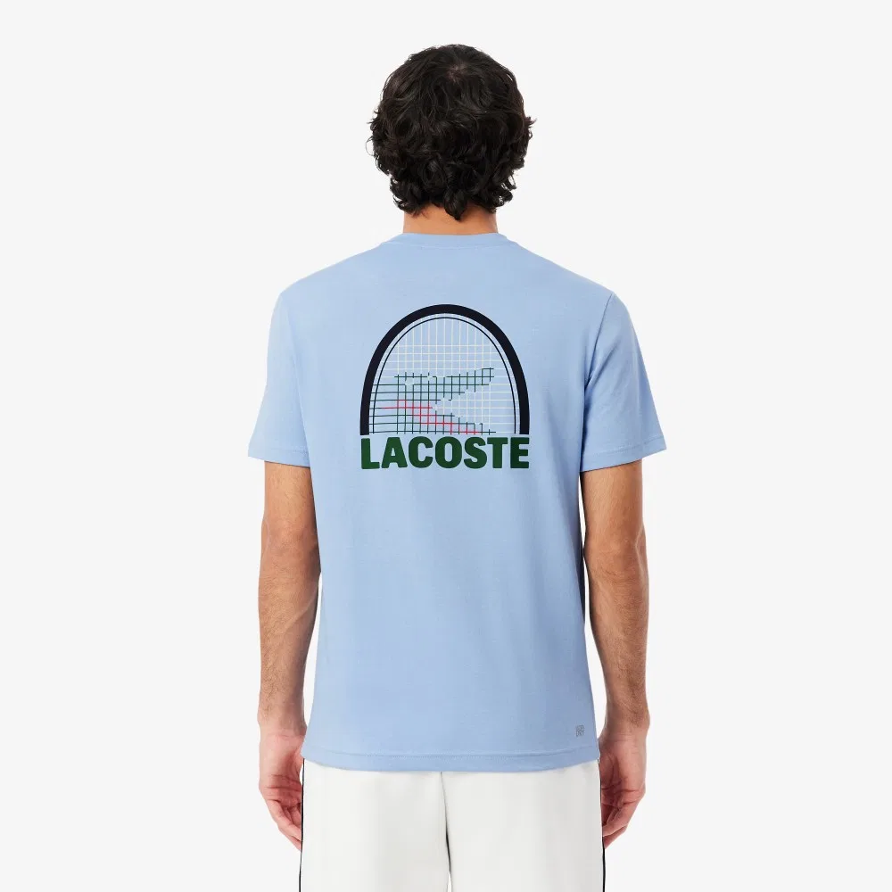 Мужская футболка Daniil Medvedev серо-синяя от Lacoste — фото 3