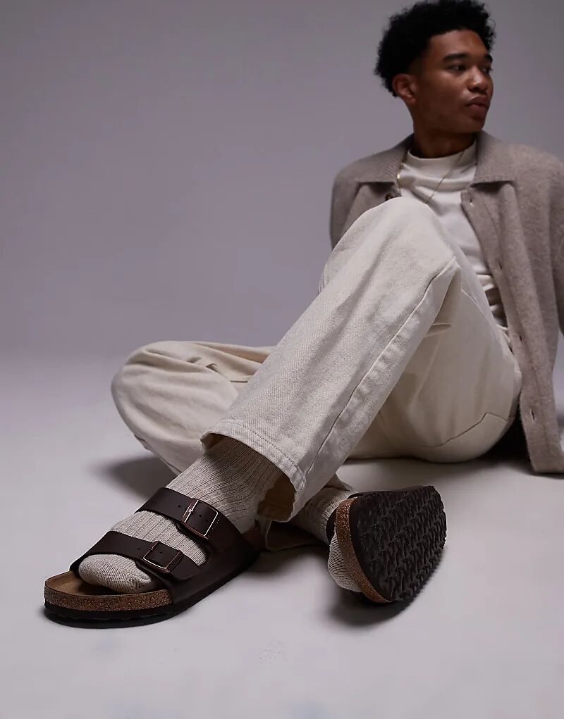 Сандалии Arizona birko-flor унисекс темно-коричневого цвета Birkenstock — фото 3