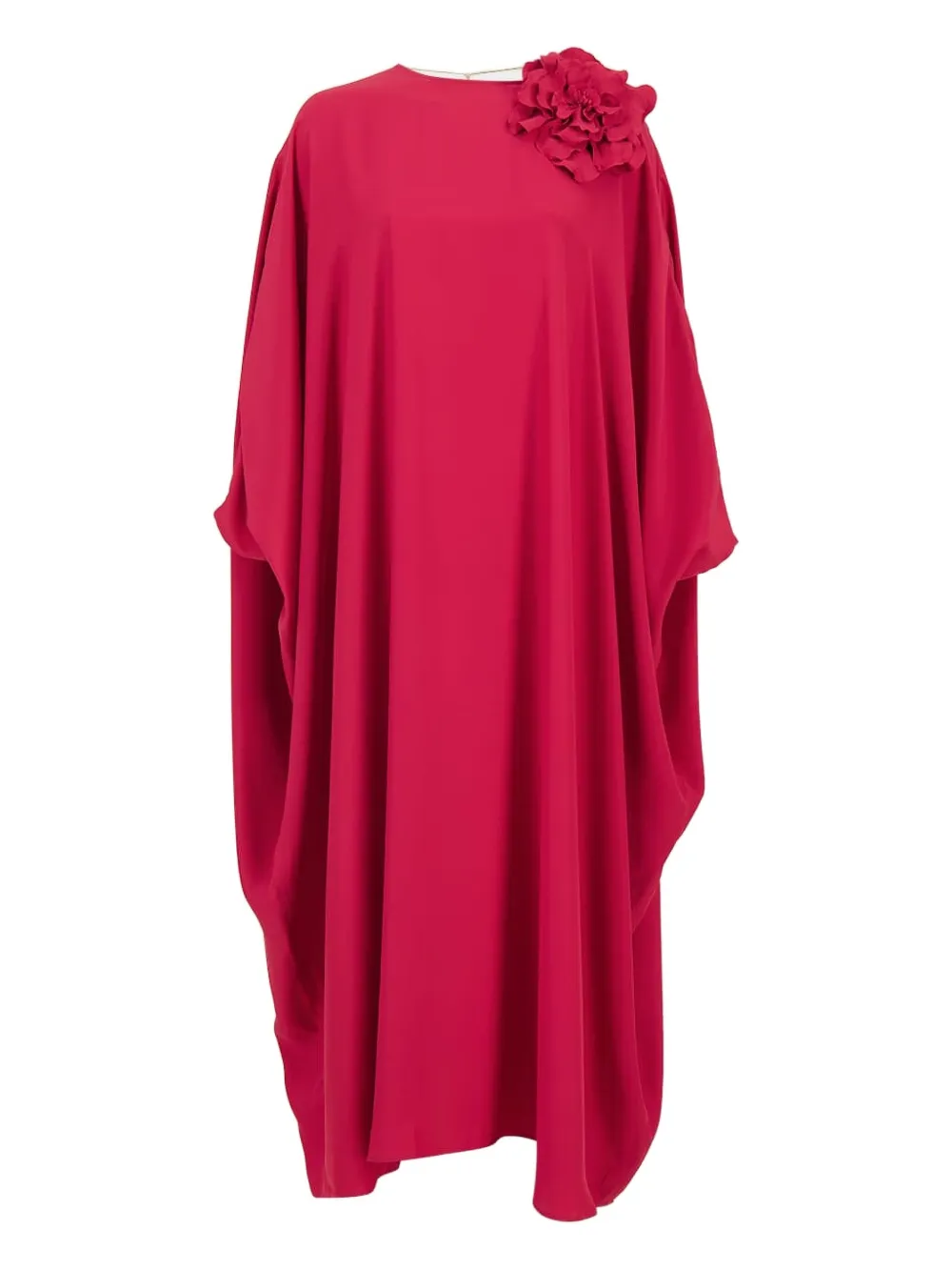 

Шелковое платье-кейп с цветочным декором Paula, красный