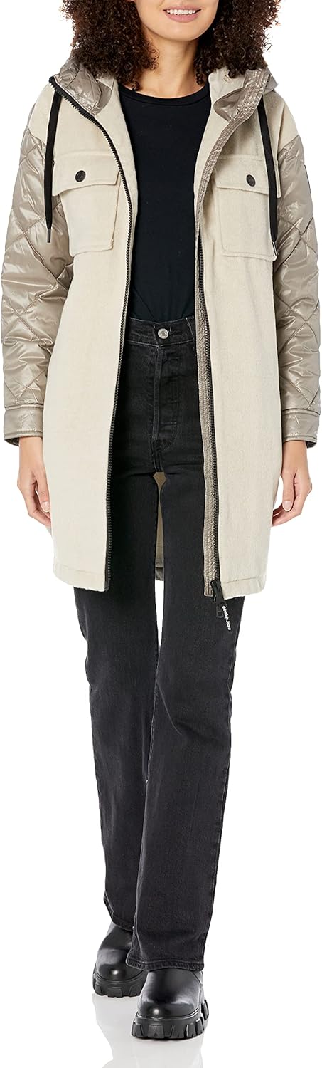 

Женская куртка-пуховик Calvin Klein Petite из искусственной шерсти с капюшоном и застежкой-молнией, Khaki