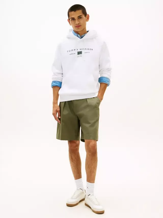 Худи из хлопковой махровой ткани с логотипом Heritage Tommy Hilfiger, White — фото 2