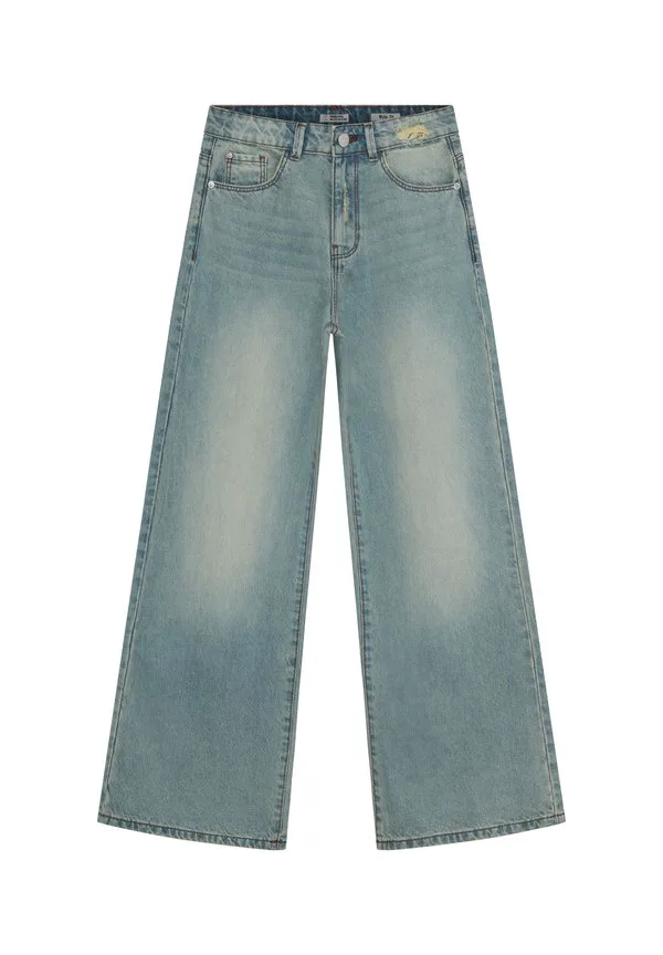 Джинсы свободного кроя с эффектом потертости Indian Blue Jeans, Used Light Denim