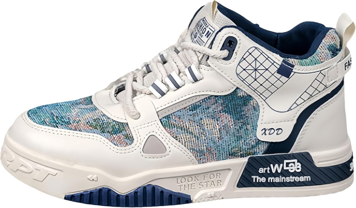 

Мужские высокие легкие спортивные кроссовки - удобный верх, модные плетеные шнурки, противоскользящая и прочная подошва, стабильная посадка Clolinde, синий